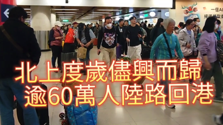  有片丨北上度歲盡興而歸 逾60萬人陸路回港