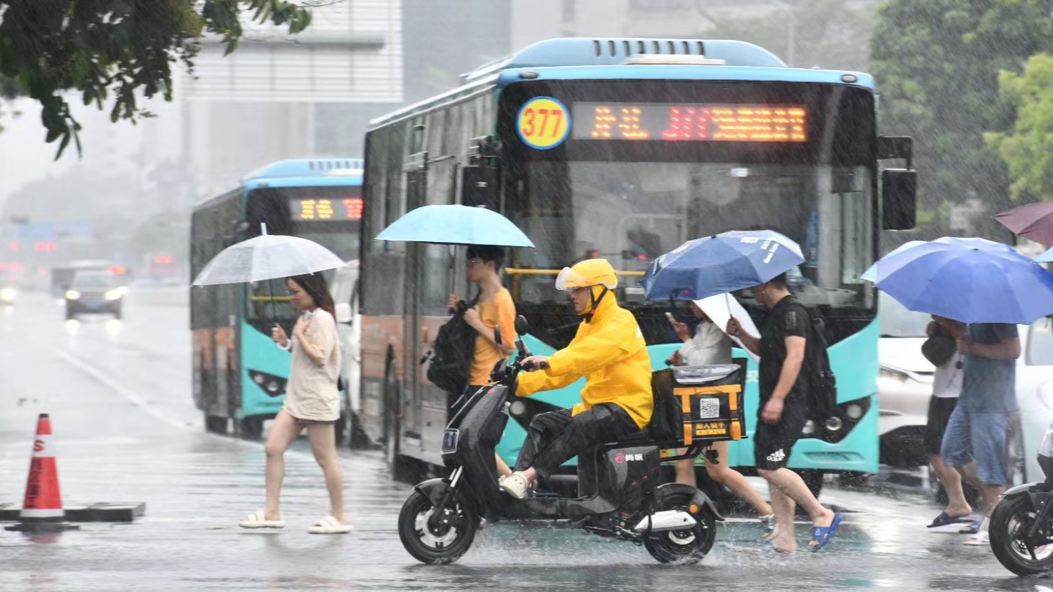 暴雨紅色預(yù)警 廣東中山部分鎮(zhèn)街停課