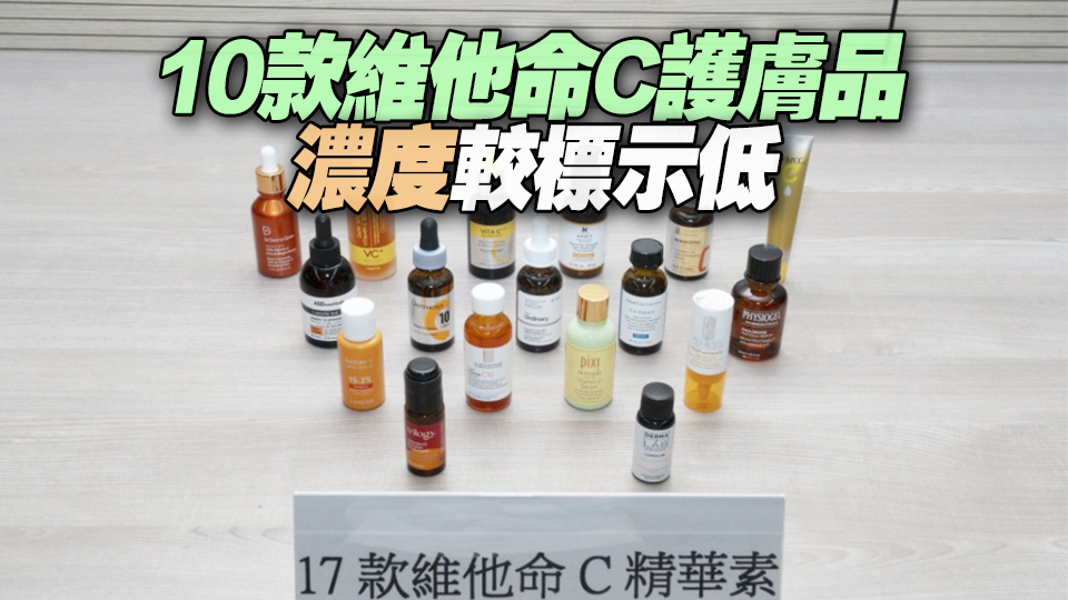 消委會：17款維他命C護膚品 1款完全未測出有關(guān)物質(zhì)